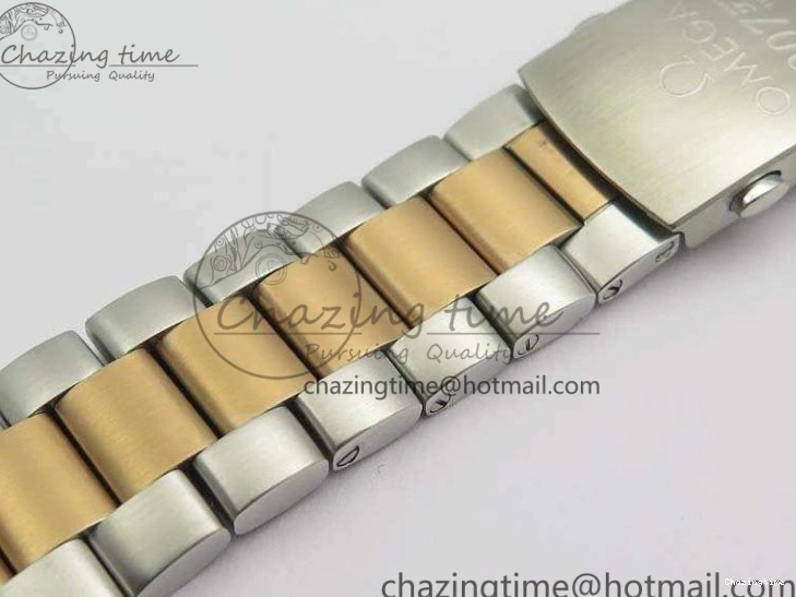 0101 Seamaster Pro Chrono SS RG OM Best Edition Blue Ceramic Blue Dial On SS RG Bracelet A Snug 8129